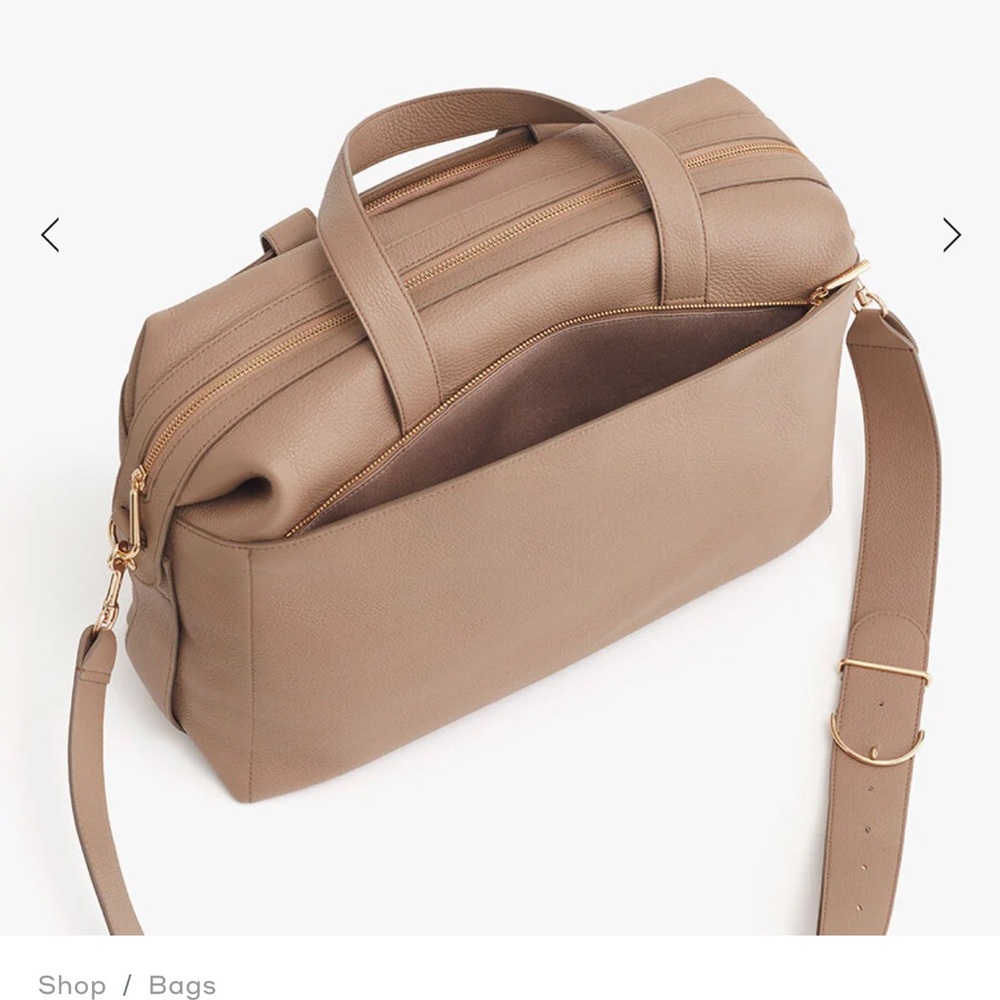 Cuyana leather overnight bag